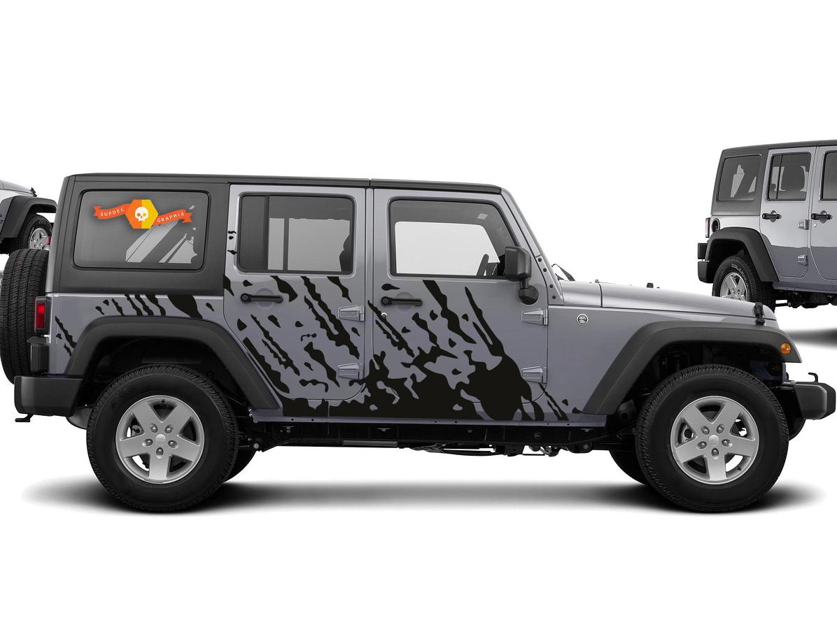 Jeep Wrangler (2007-2016) Kit decalcomania in vinile personalizzato a 4 porte-Burst