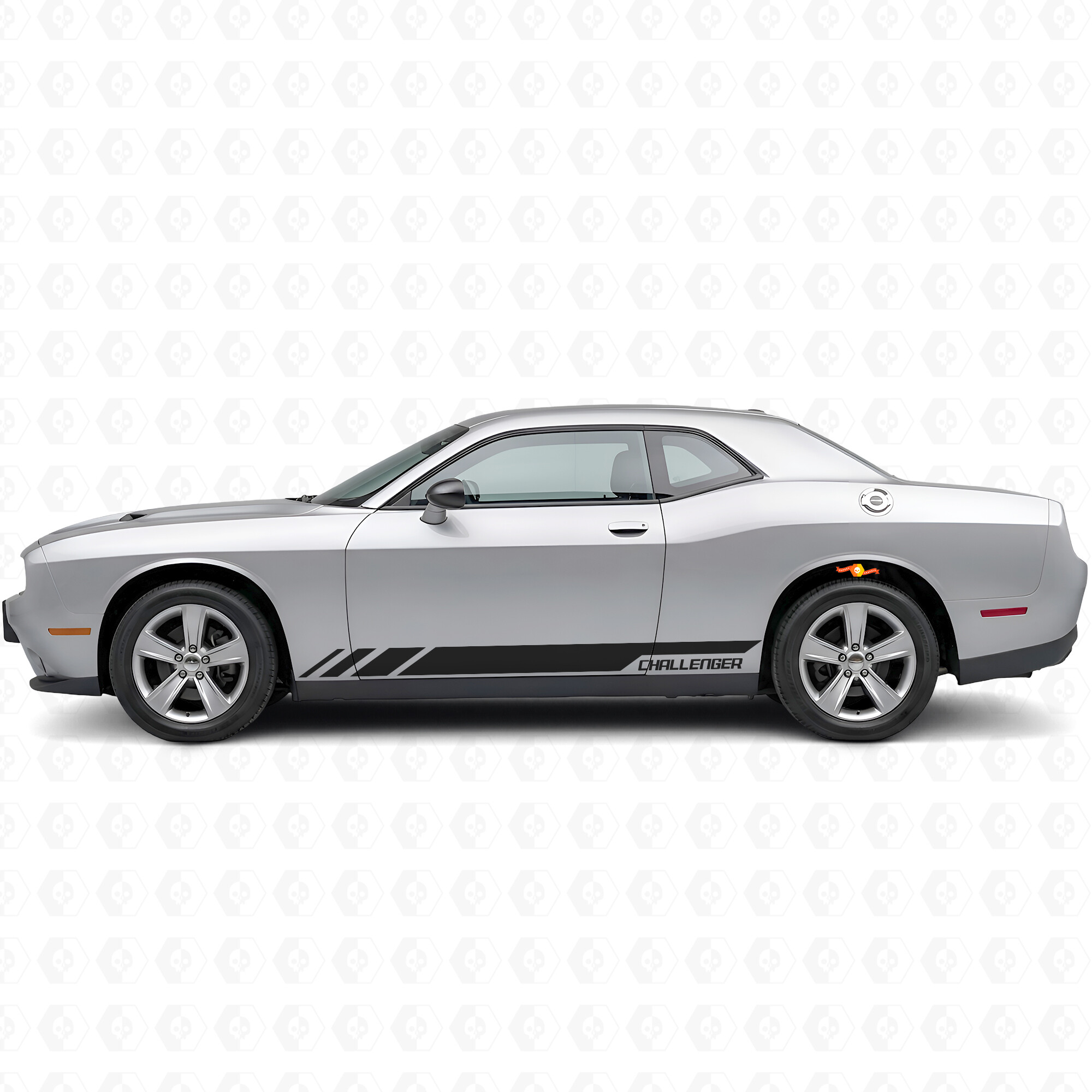 Adesivo Vinile Laterale con Strisce Stile Racing per Dodge Challenger 2009-2018