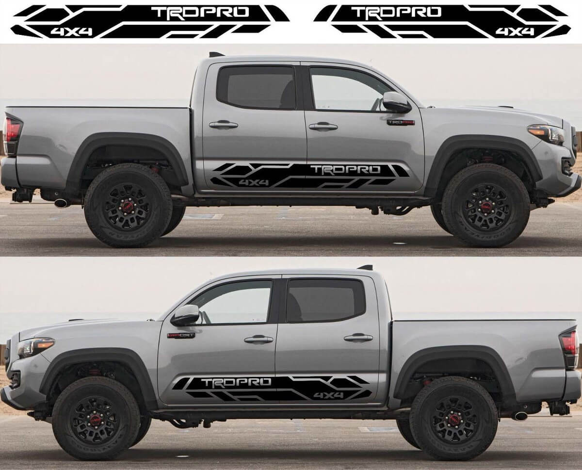 2X Toyota Tacoma 2016- 2020 Trd Pro gonna laterale decalcomanie in vinile kit adesivi grafica rally