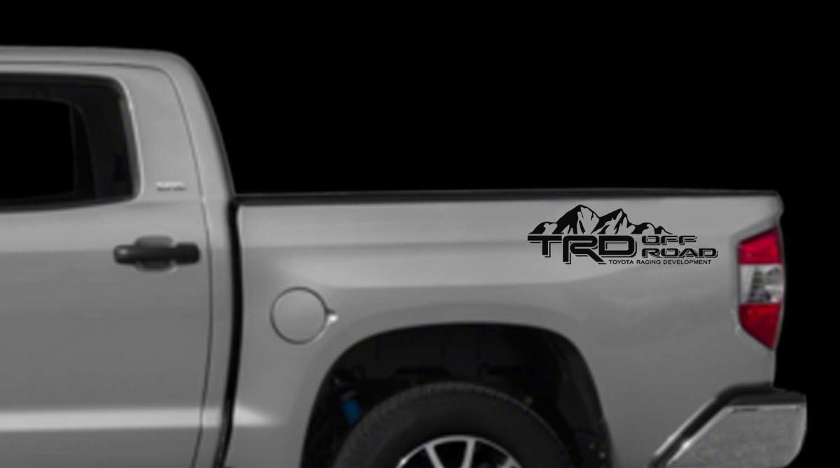 TRD Off Road Mountains Decalcomanie Toyota Tundra Truck Bed Adesivi in ​​vinile X2