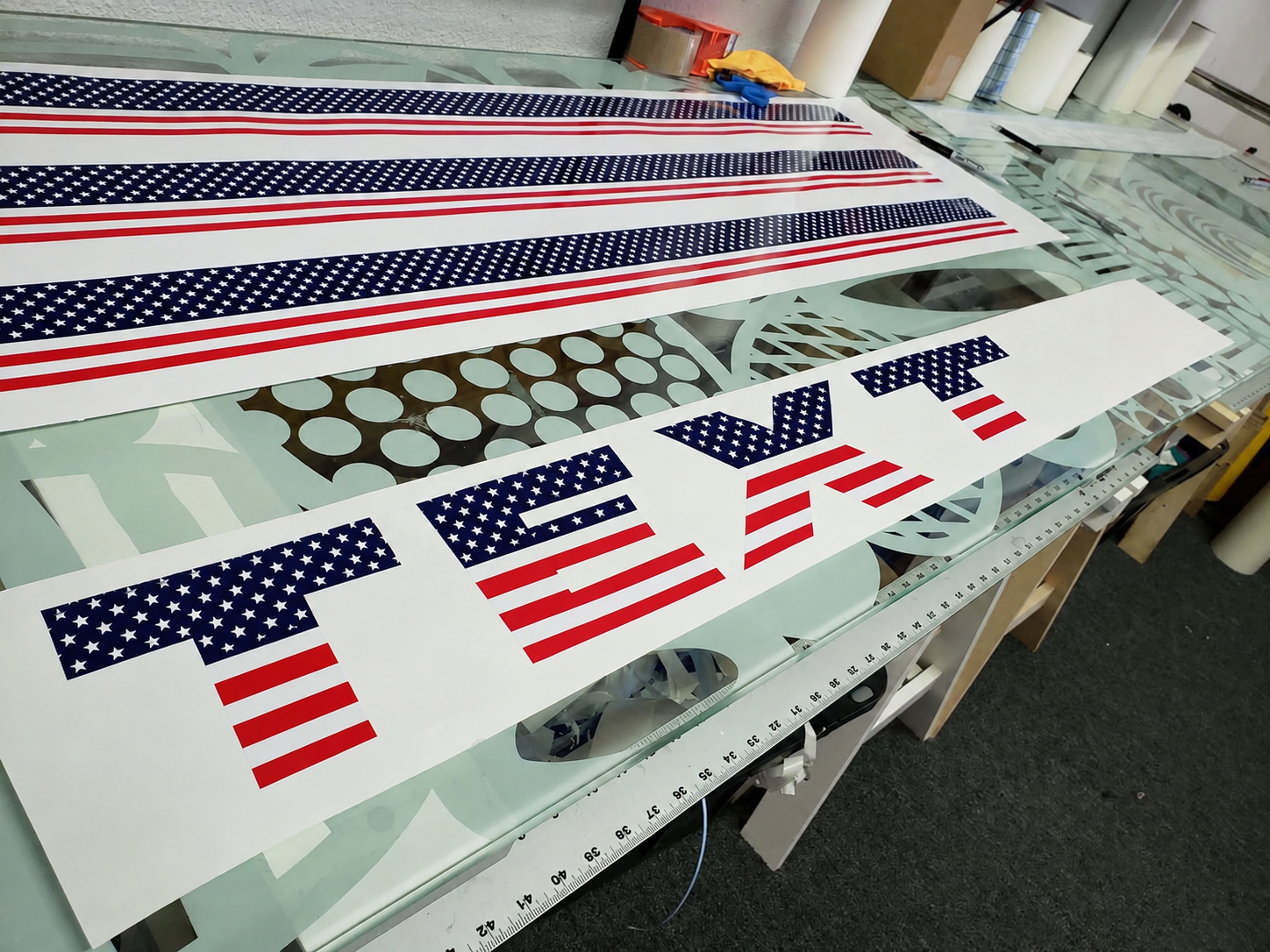 ADESIVO in vinile per parabrezza con bandiera americana per Ford Mustang