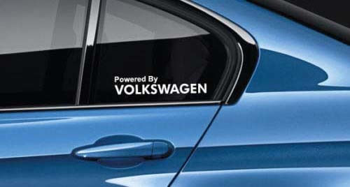 Adesivo Vinile Finestrino Alimentato Da Volkswagen Coppia Per Auto Volkswagen