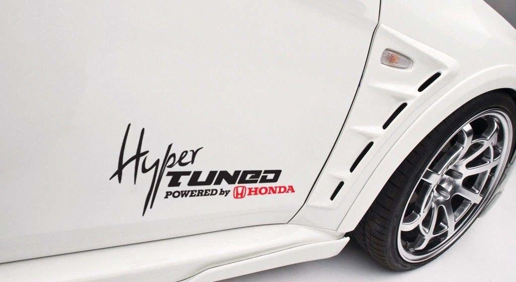 Hyper Tuned Powered By Honda Car Decalcomania Vinyl Sticker Civic SI Accord S2000 JDM