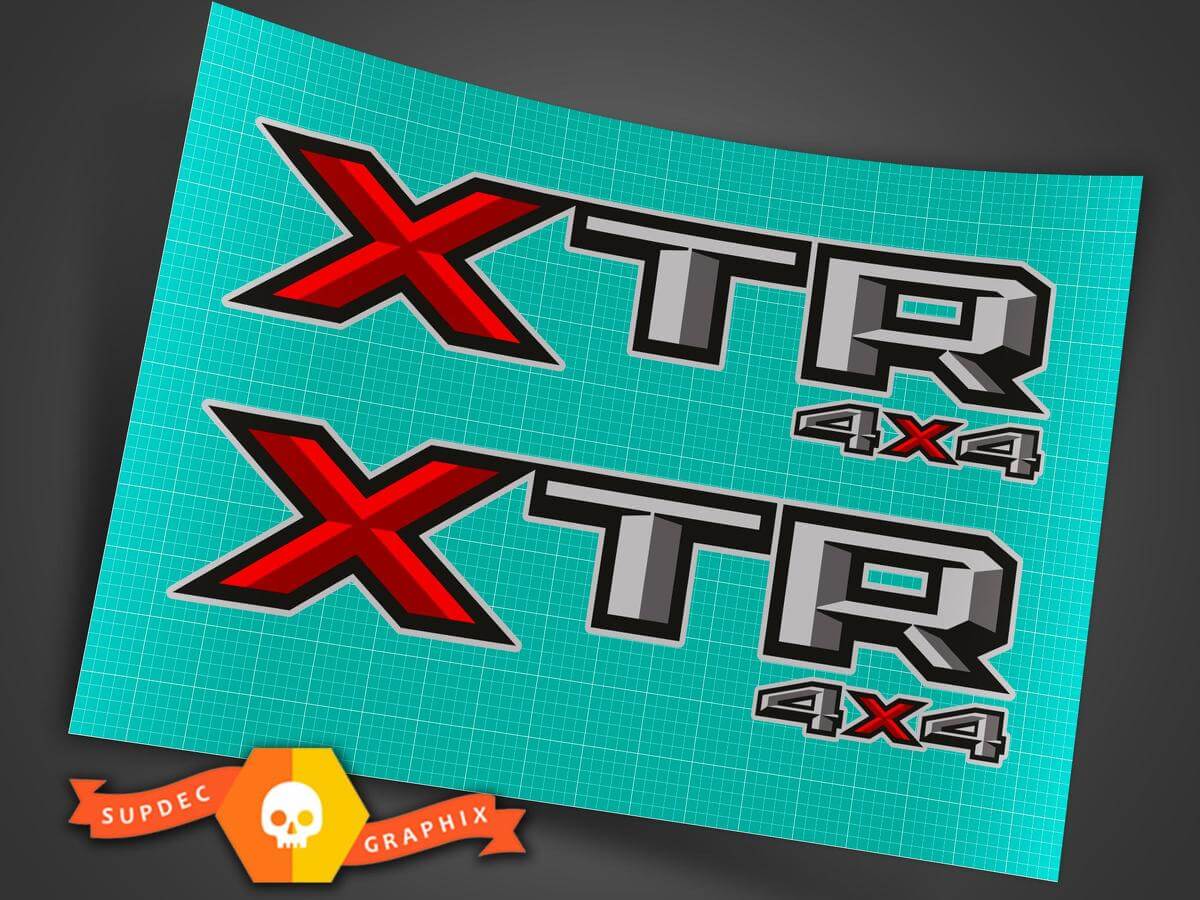 Set di 2X 2018 Ford F-150, F-250 XTR 4X4 decalcomania in vinile adesivo pick-up camion comodino