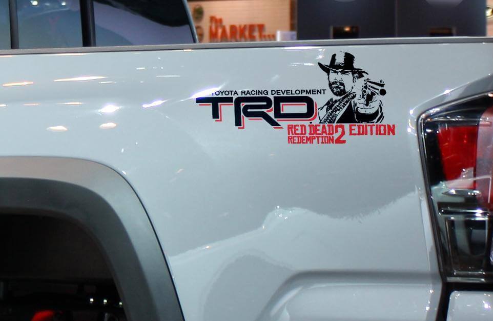 Adesivo in Vinile Rosso TRD Dead Redemption Edition per fianco Toyota Tacoma