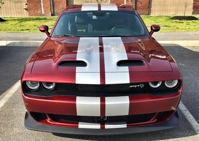 Kit di adesivi in vinile a strisce stile rally doppio sopra l'auto per Dodge Challenger