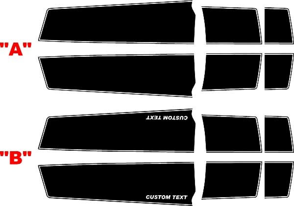 Kit strisce da rally a lunghezza estesa per Chevrolet Camaro convertibile Concept Style 2010-2015
