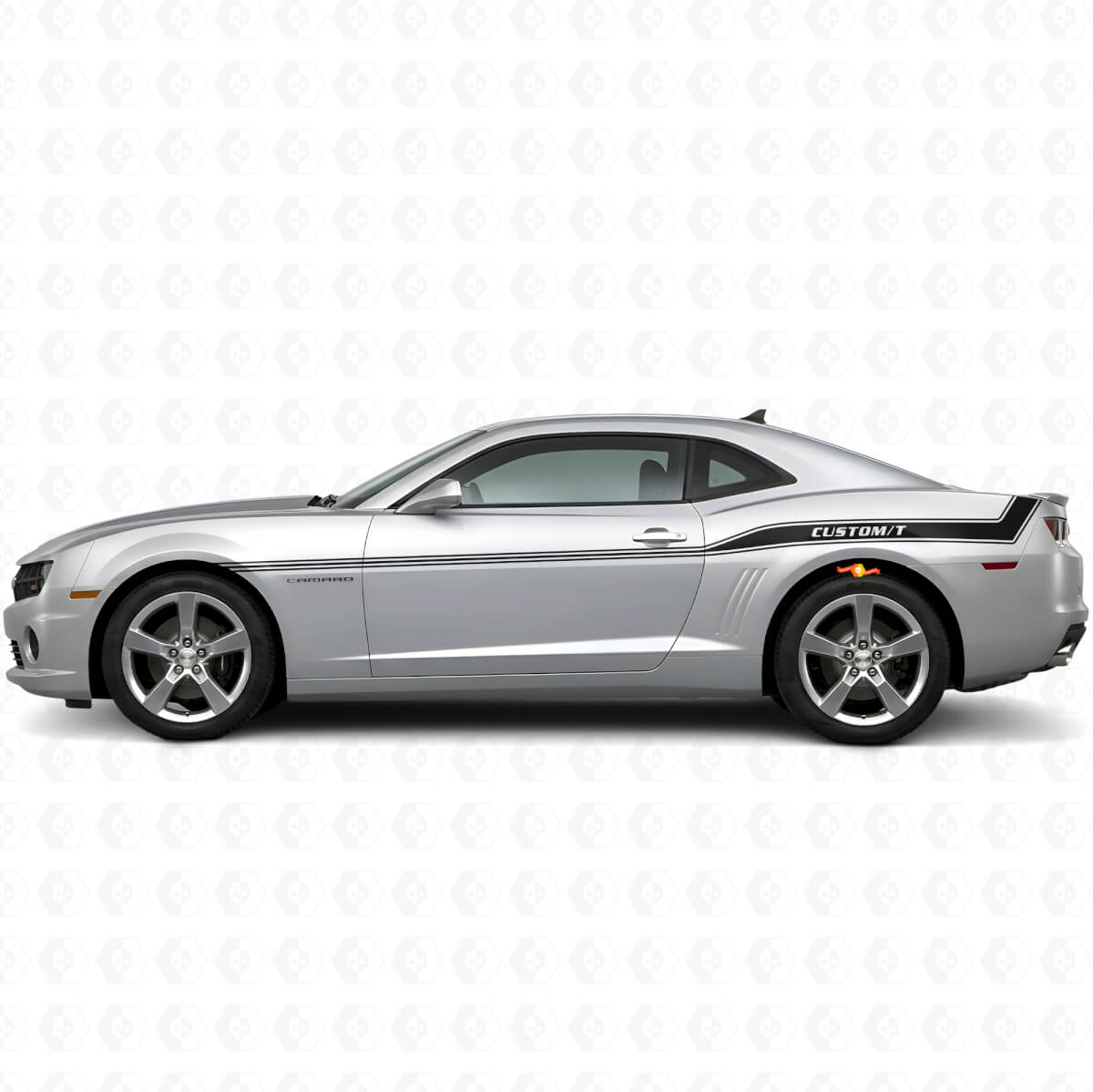 Kit adesivi laterali in vinile con profilo curvo personalizzato per Chevrolet Camaro 2010-15