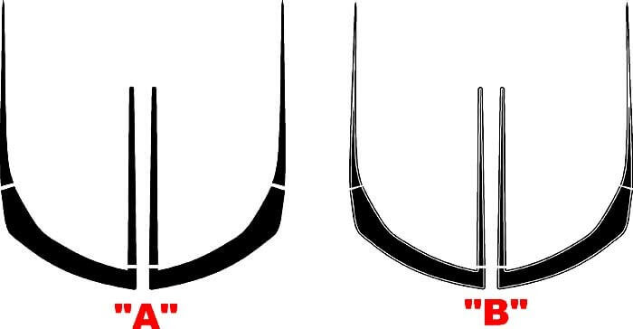 Strisce Accentate Stile ZL1 per Mascherina Anteriore Adesivi in Vinile Cofano per Chevrolet Camaro 2016+