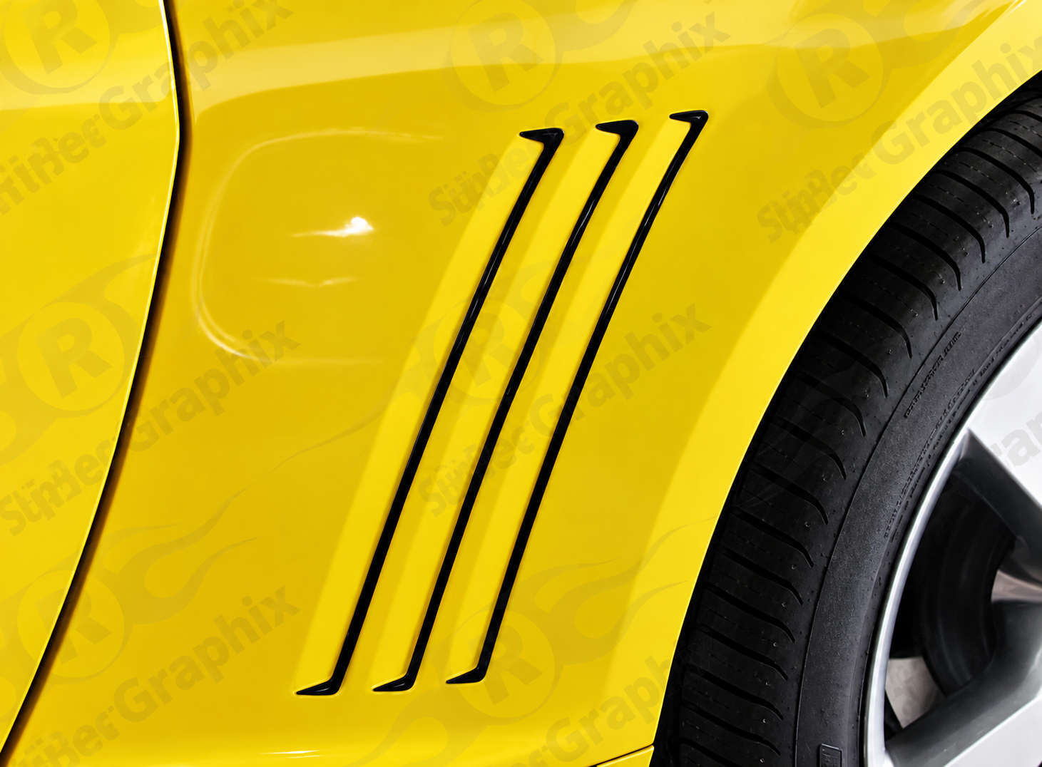 Style II Triple Vent Accent Pair — Adesivo in vinile (parafango posteriore) per Chevrolet Camaro 2010-2015