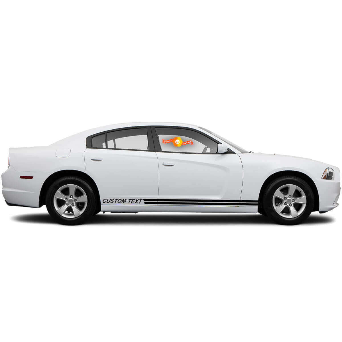 Adesivo Vinile Laterale Custom con Doppie Strisce per Dodge Charger 2011-2014
