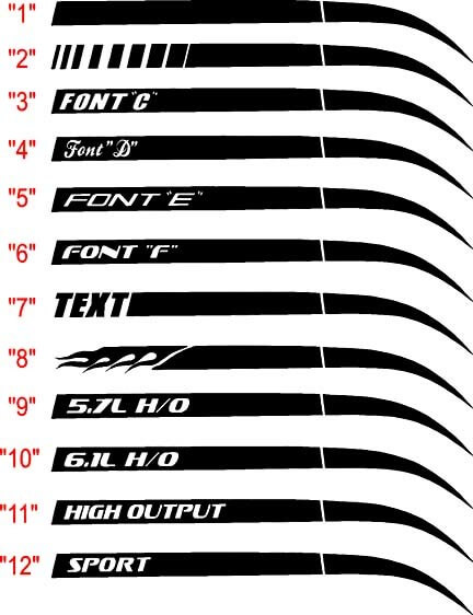 Kit Adesivi in Vinile Strisce Paraurti Posteriore Stinger per Dodge Charger 2006-2010