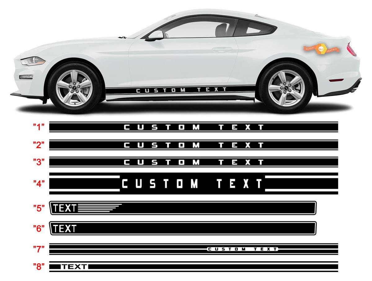 Kit Adesivi in Vinile per Fasce Parafango Personalizzate per Musclecar Mustang 2005-2020