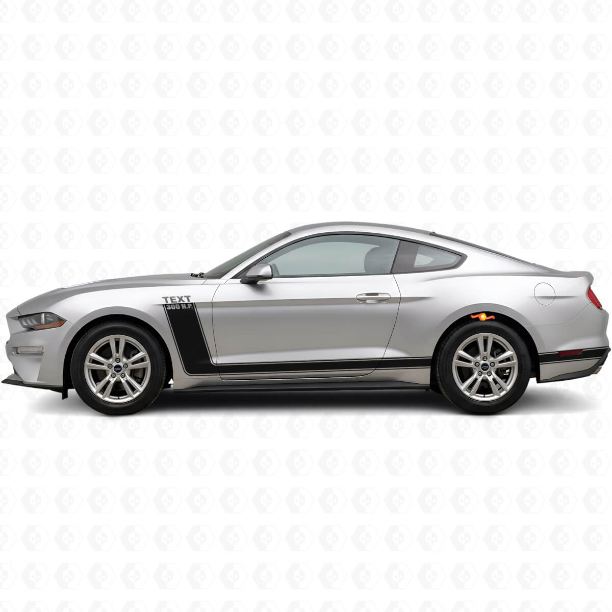 Testo Personalizzato & Set Adesivi in Vinile Strisce Laterali 300 C.V. per Musclecar Musclecarmodel 2010-20