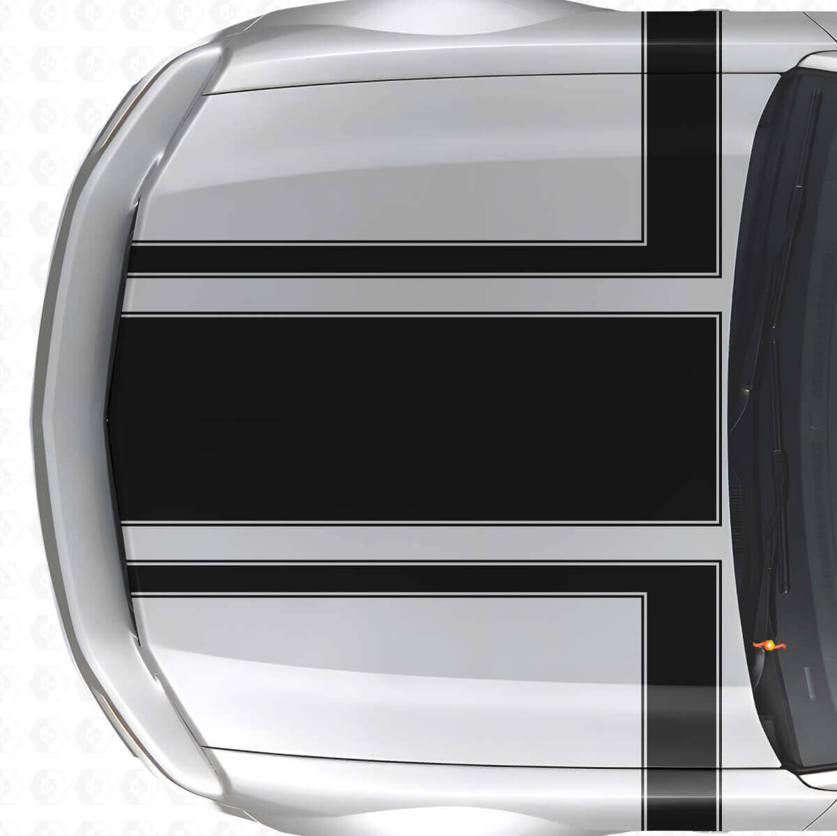 Kit Adesivi in Vinile per Cofano Decorato e Strisce Laterali per Musclecar Musclecarmodel 2005-2009