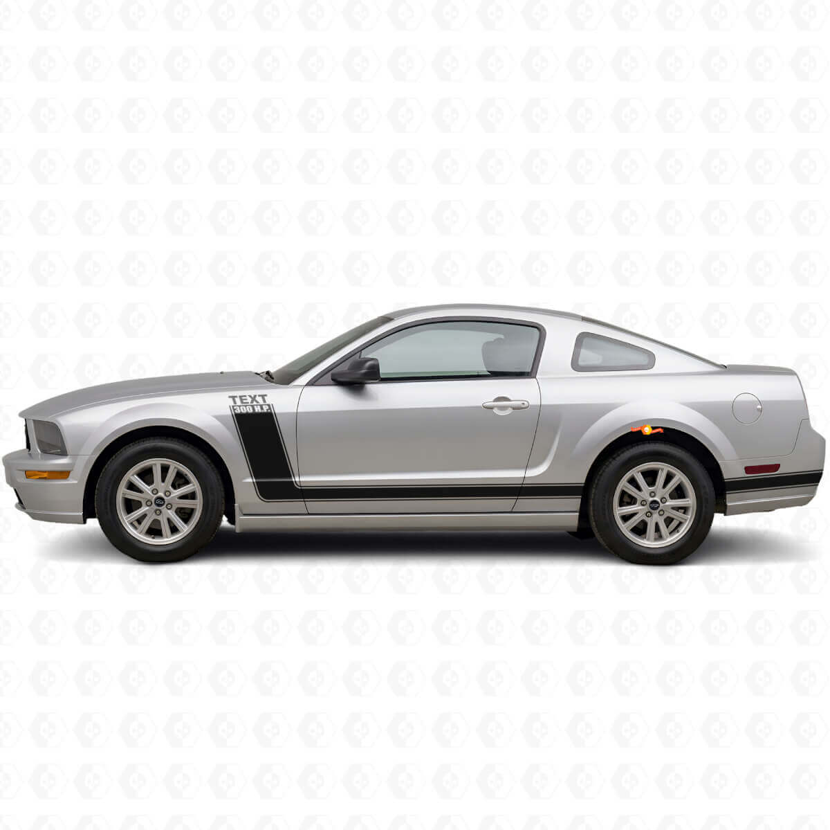 Kit di Adesivi in Vinile con Strisce Laterali da 300 CV e Testo Personalizzato per Musclecar Musclecarmodel 2005-09
