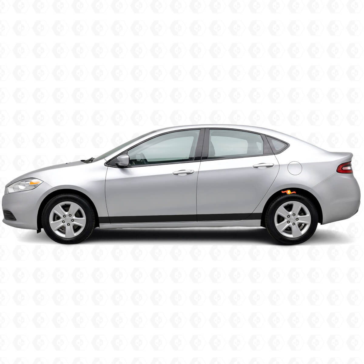 Kit adesivi in vinile a strisce diritte per pannelli battitacco per Dodge Dart 2013+