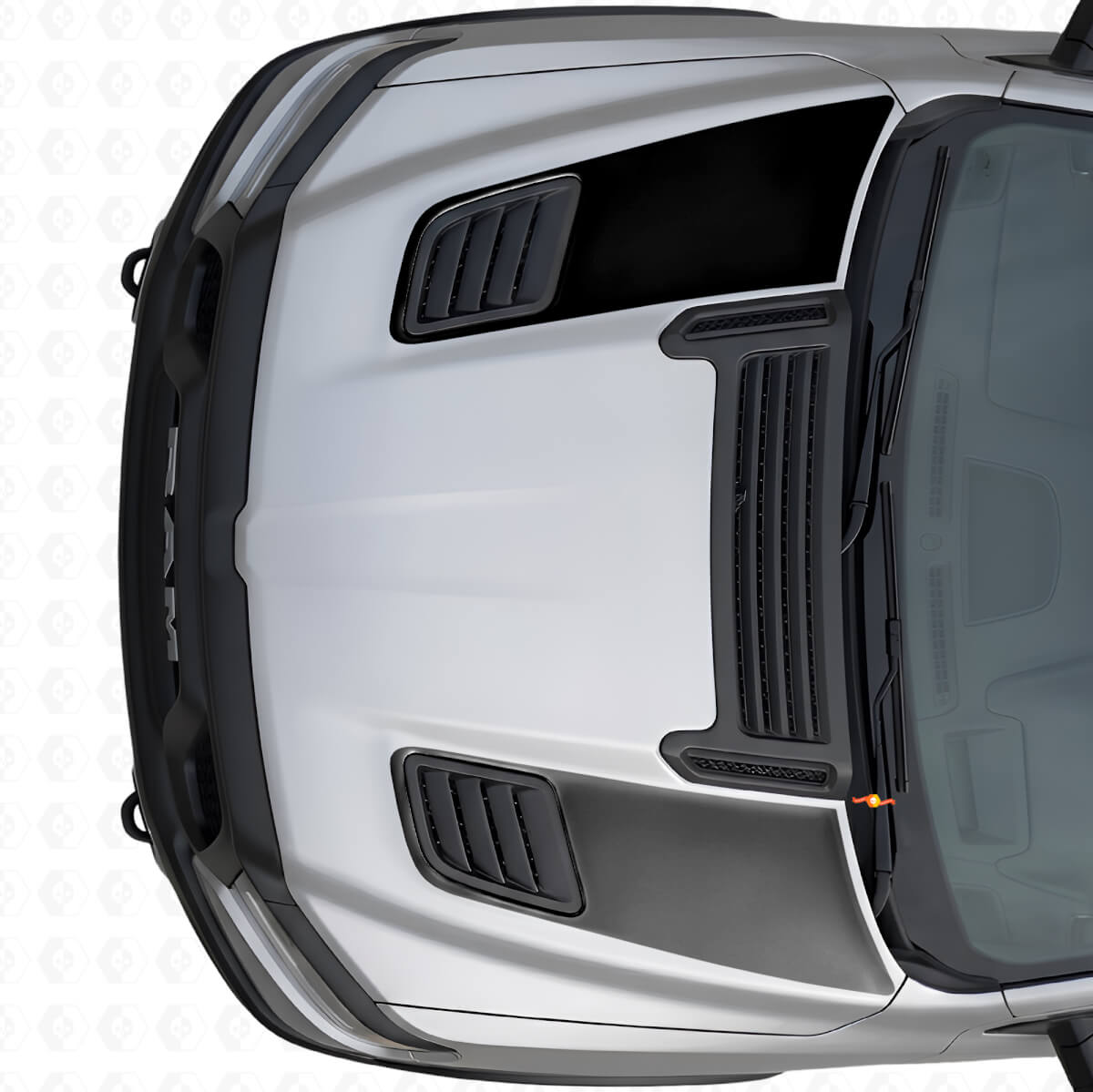Set di Adesivi in Vinile a Strisce per Bocchette del Cofano Sportivo Doppio per Dodge Ram Sport 2019+