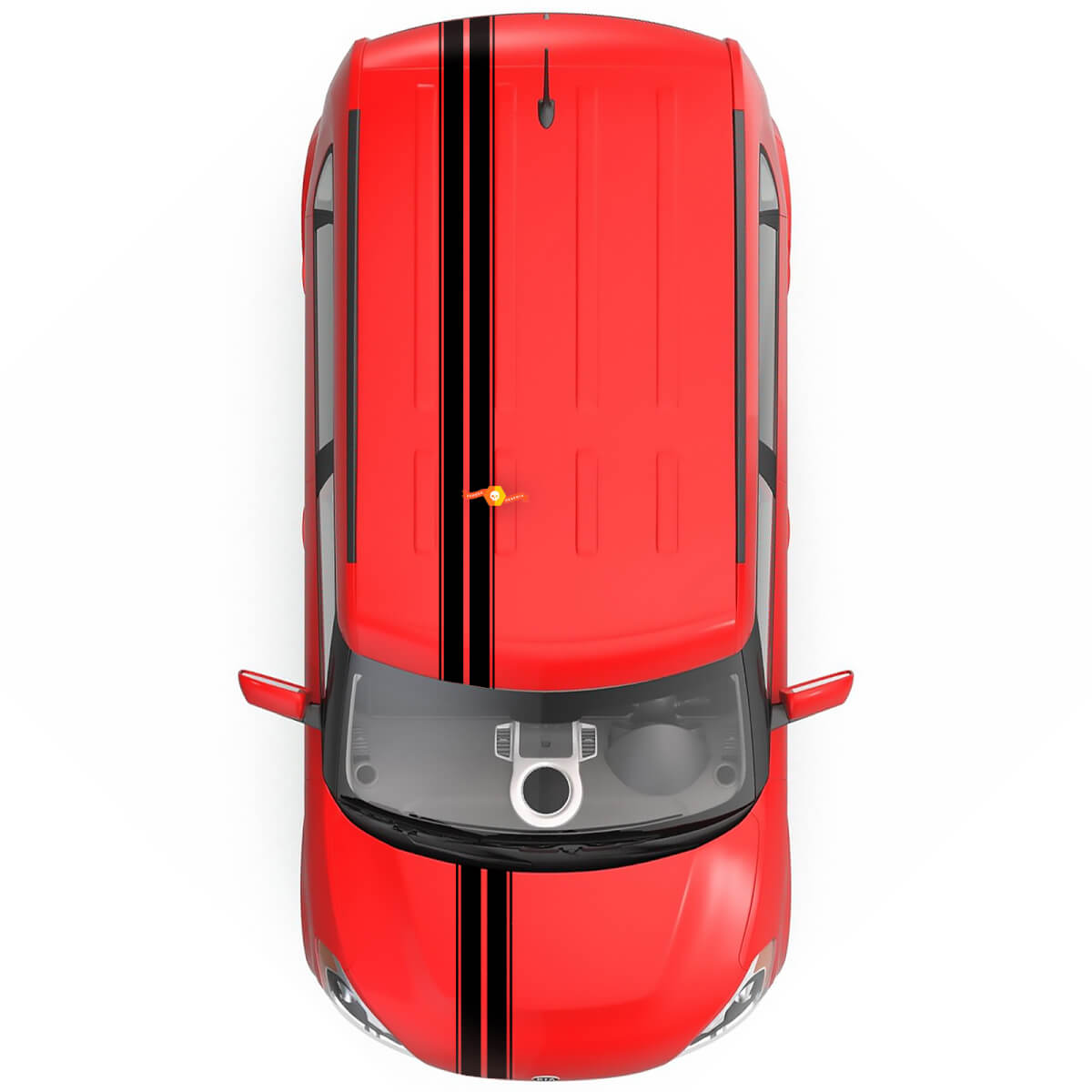 Design del kit di strisce da rally stile offset per KIA Soul dal 2009 in poi
