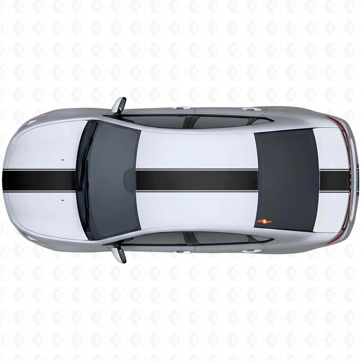 Kit Adesivi in Vinile con Striscia Larga Stile Racing per Lato Superiore per Dodge Dart 2013+