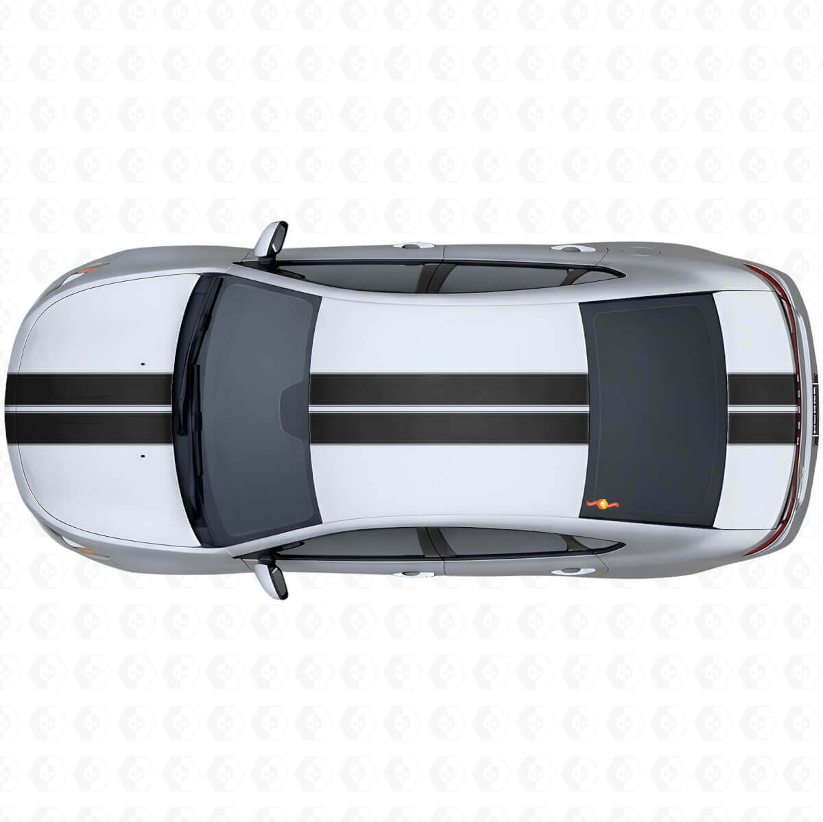 Kit Adesivi in Vinile con Doppie Strisce Contorno Anteriori Superiori Posteriori per Dodge Dart 2013+
