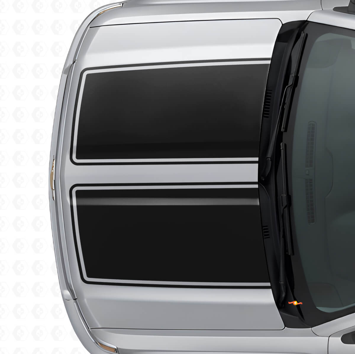 Kit adesivi in vinile con doppio contorno per cofano e portellone per Chevrolet Silverado 2014-15
