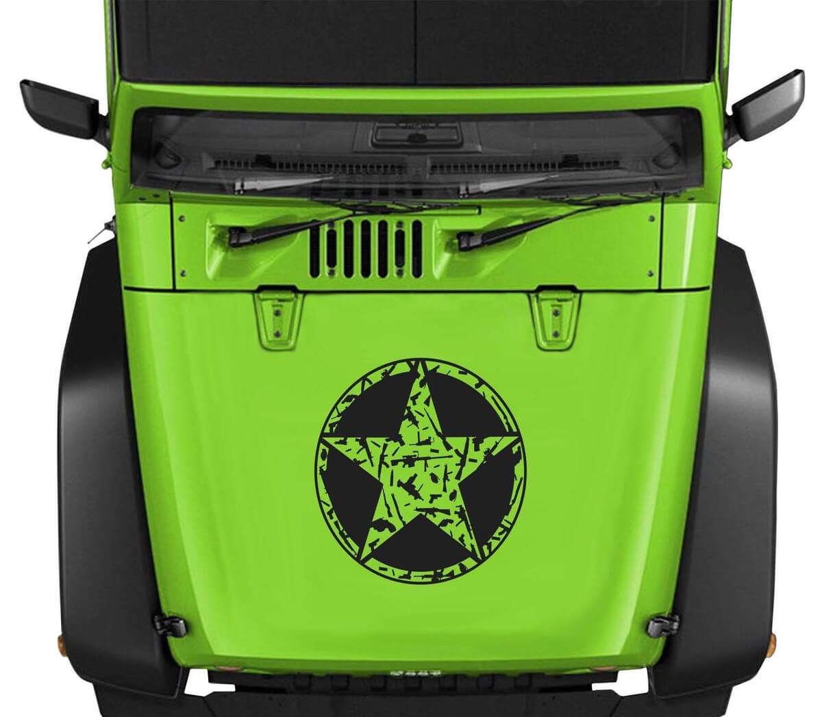 Oscar Mike M4 AK Bullet Star Adesivo in Vinile per Cofano Jeep Wrangler