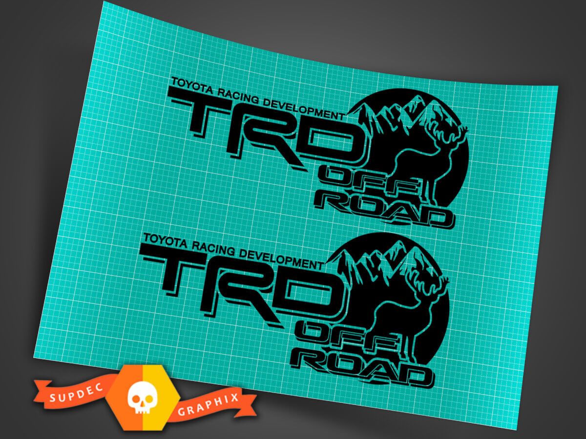 Set di Adesivi Laterali in Vinile TRD Off Road Mountain Moose per Toyota Tacoma 4Runner