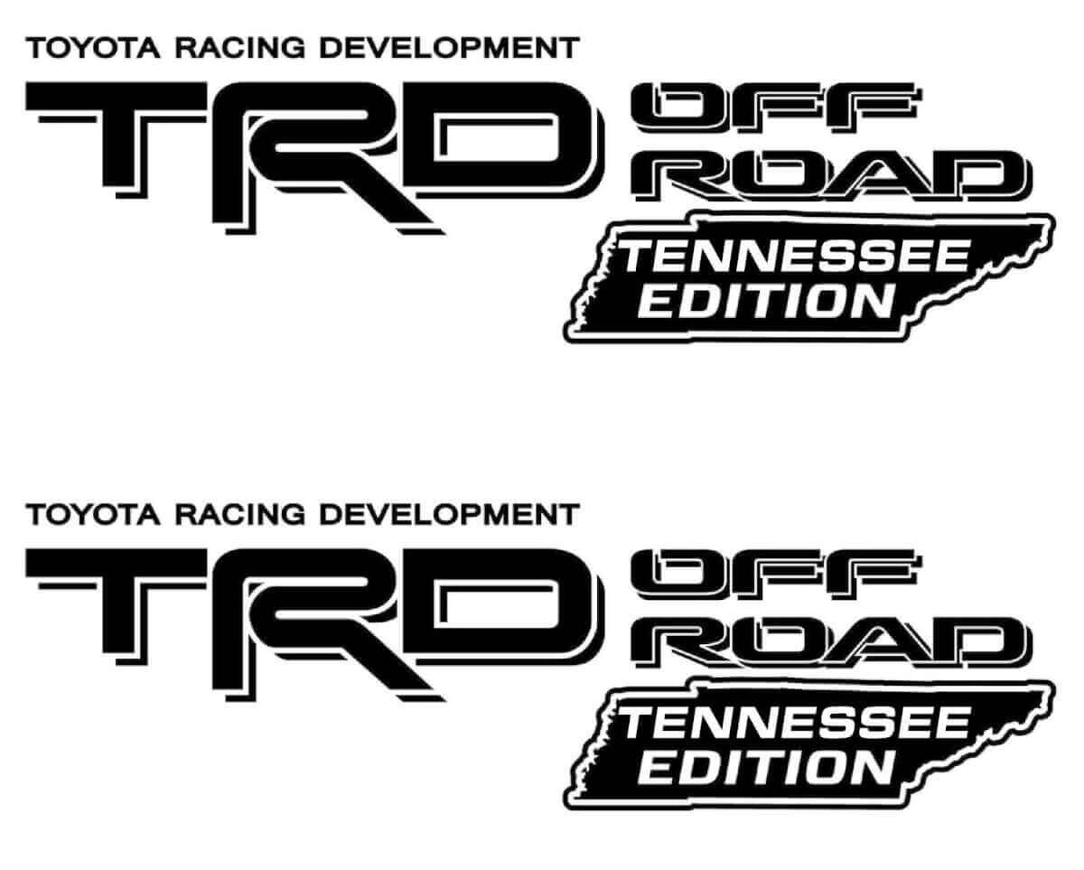 Set di Adesivi in Vinile TRD Off Road Tennessee Edition per il Fianchi del Cassone per Toyota Tacoma & Tundra