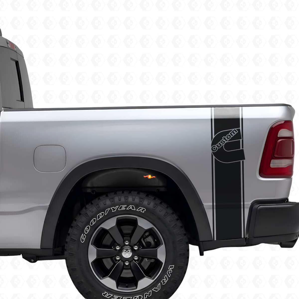 Kit adesivi vinilici personalizzati a strisce laterali posteriori stile C per camion Dodge