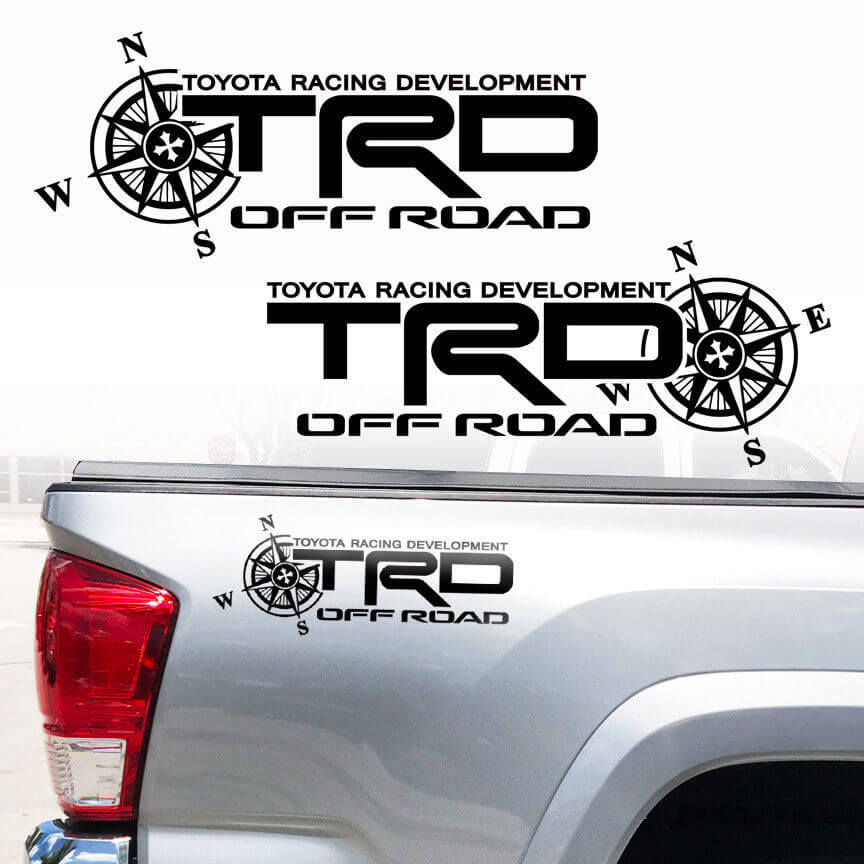 Kit di Adesivi in Vinile TRD Off Road Compass Bed Side per Toyota Tacoma Tundra