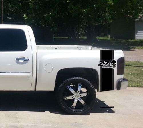 Decalcomanie per adesivi a strisce per letto Punisher OFF ROAD Z71 Chevrolet per camioncino CHEVY GMC
