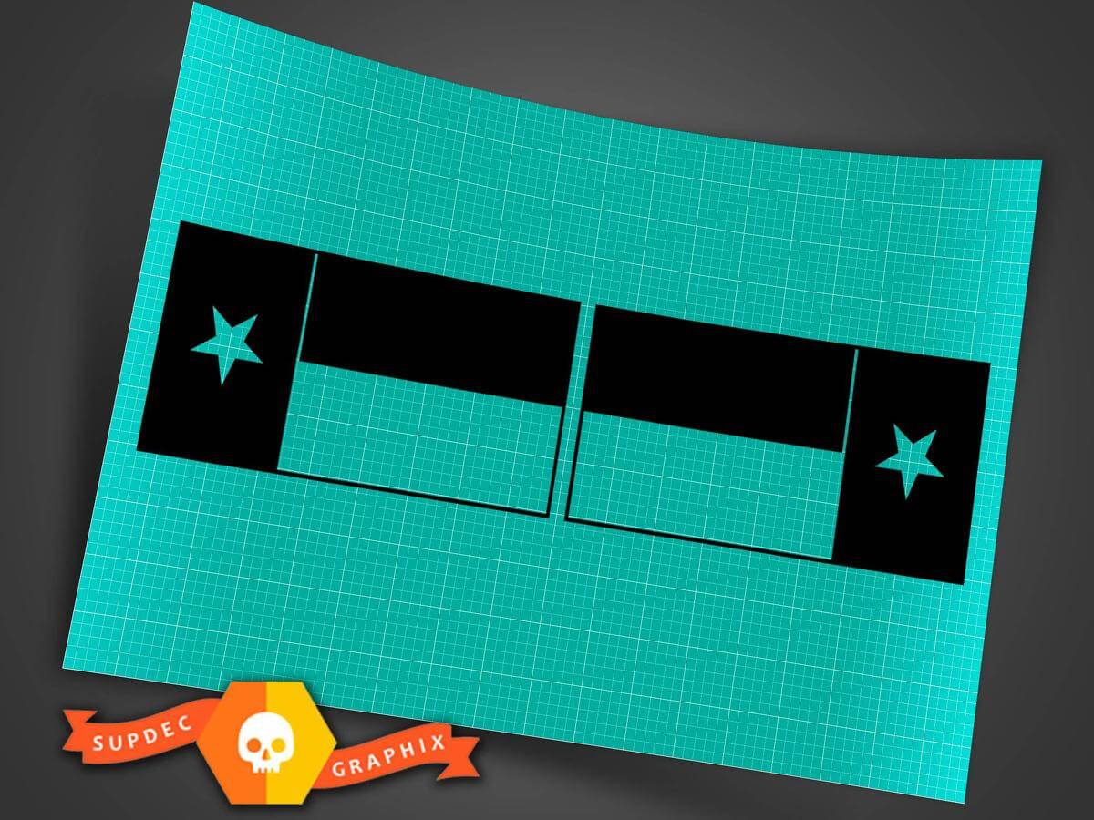 Jeep Wrangler militare nero bandiera dello stato del Texas invertita carica impostata