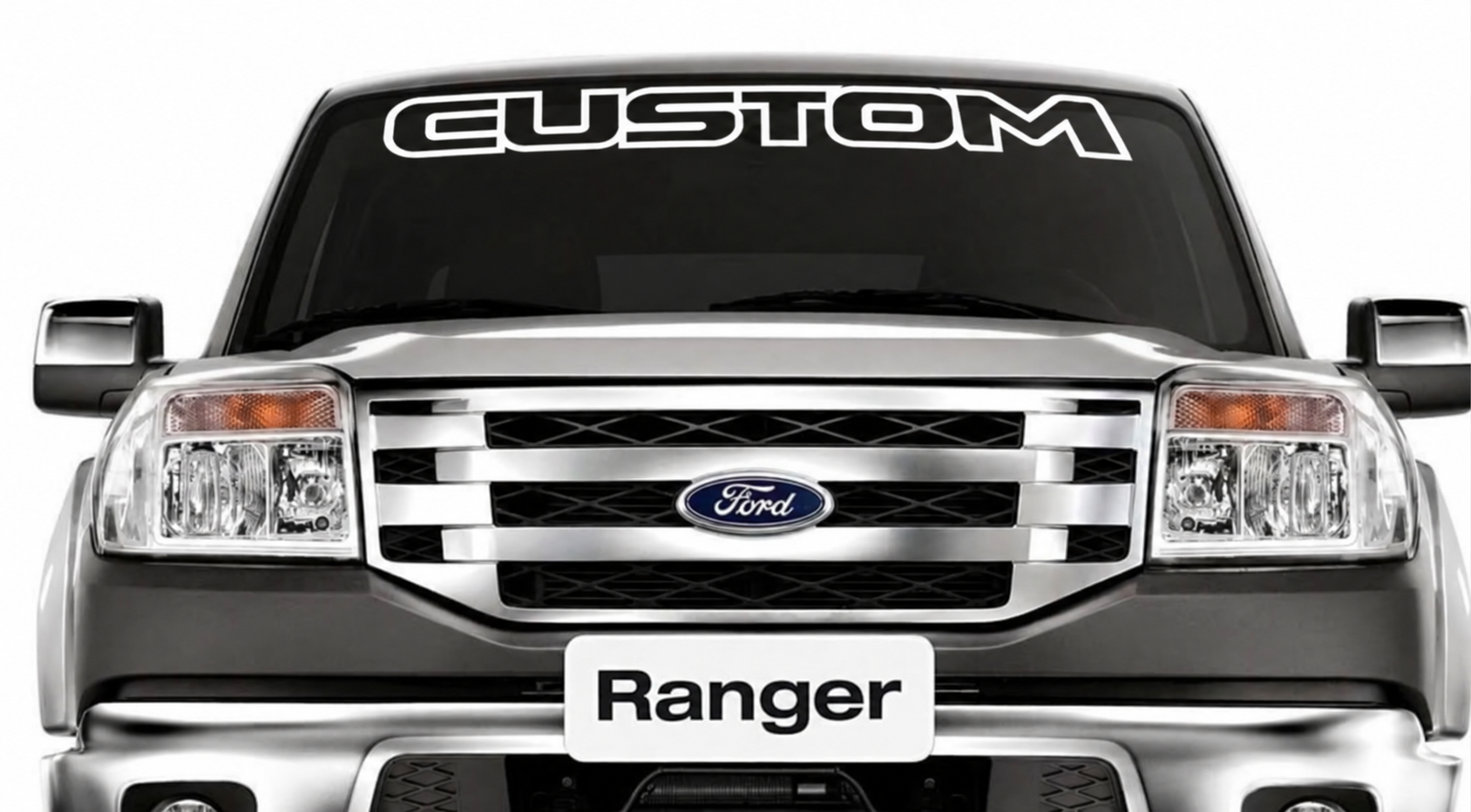 Adesivo in Vinile con Contorno PERSONALIZZATO per Parabrezza Ford Ranger 1950-2017