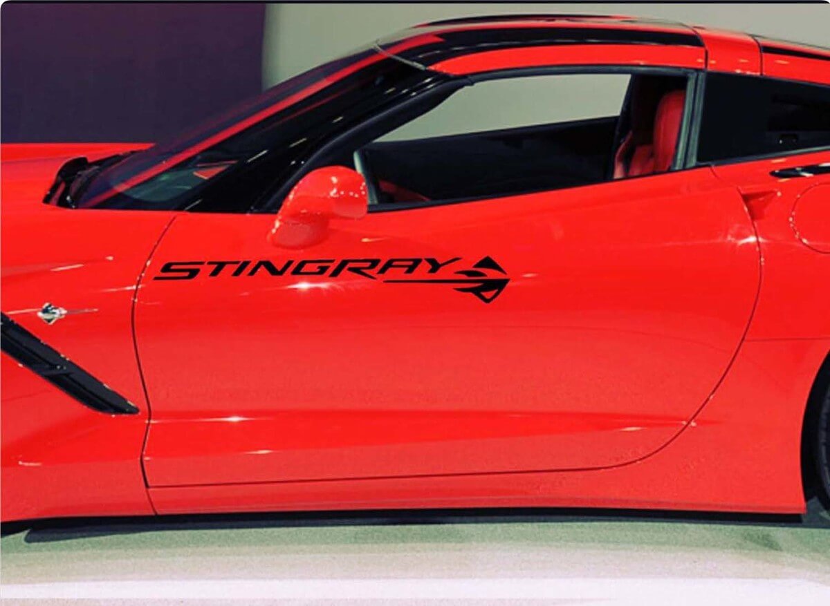 1950-2017 Chevrolet Corvette Stingray Z06 Hood Body Door Decalcomania Nuovo 2PC Set Z06
