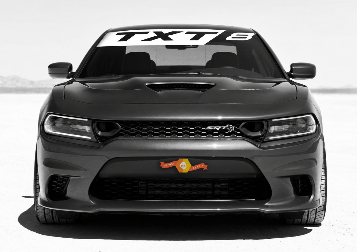 Adesivo in Vinile a Banner Diagonale per Parabrezza TXT8 per Dodge Charger