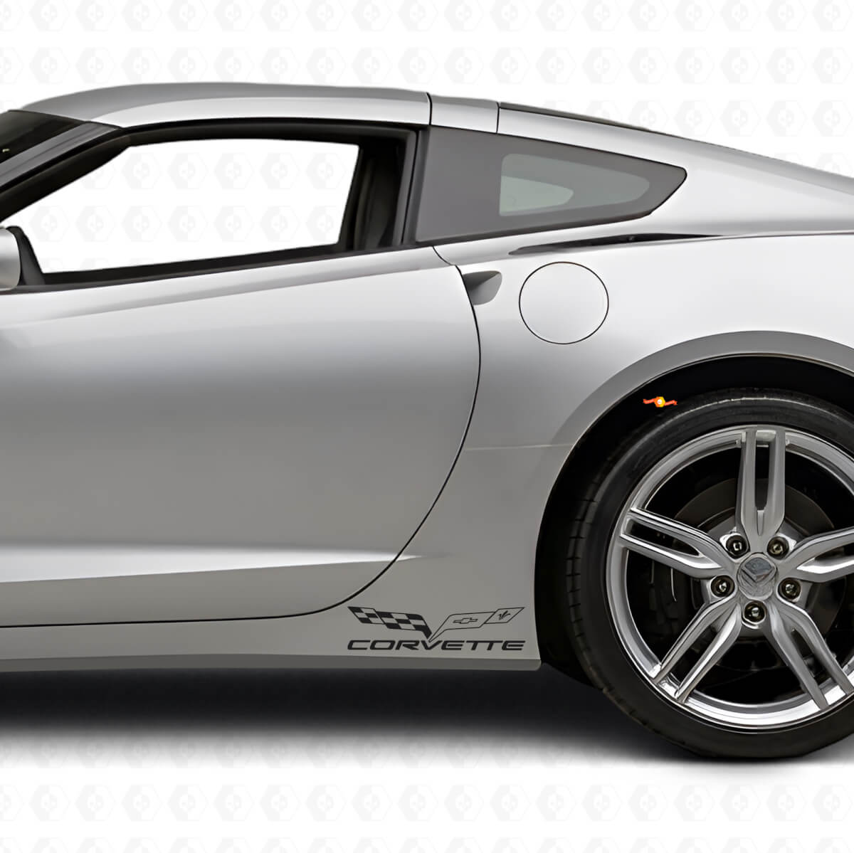 Kit decalcomanie in vinile con logo bandiera Corvette per sottoporta Chevy Corvette Z06 C6-7 2005-18