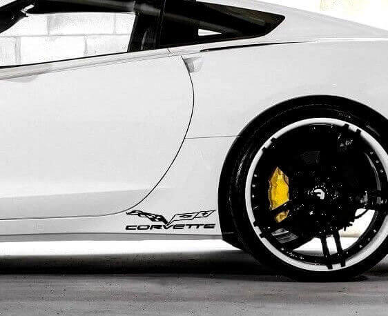 Kit adesivo in vinile per soglia porta con bandiera Corvette per Chevy Corvette Z06 C6-7 2005-2018