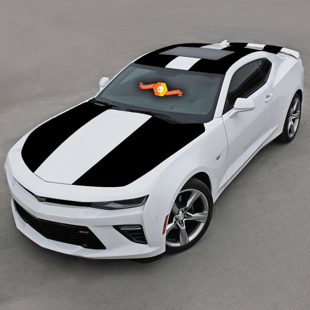 CHEVROLET CAMARO 2016 - 2018 STRISCE IN VINILE SOPRA CAPPUCCIO, TETTO E POSTERIORE
