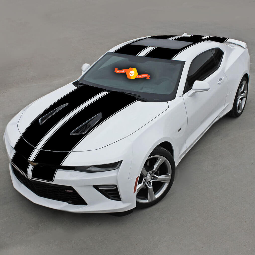 Chevrolet Camaro 2016 -2018 -ss- Superiore Doppie strisce in vinile con gessati