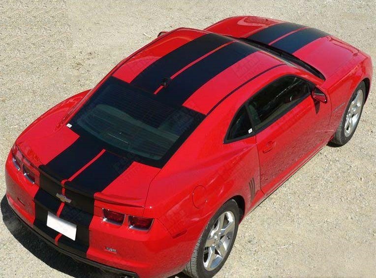 Pace Style Twin Rally Stripe Kit — Adesivo in vinile (cofano, tetto, baule, paraurti posteriore, paraurti anteriore) per Chevrolet Camaro 2010-2015_2