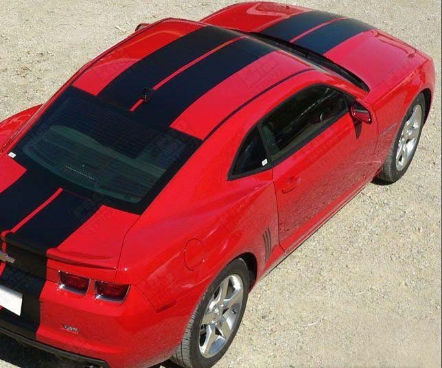 Pace Style Full Length Twin Stripe Kit — Adesivo in vinile (cofano, tetto, baule, paraurti posteriore, paraurti anteriore) per Chevrolet Camaro 2010-2015_2
