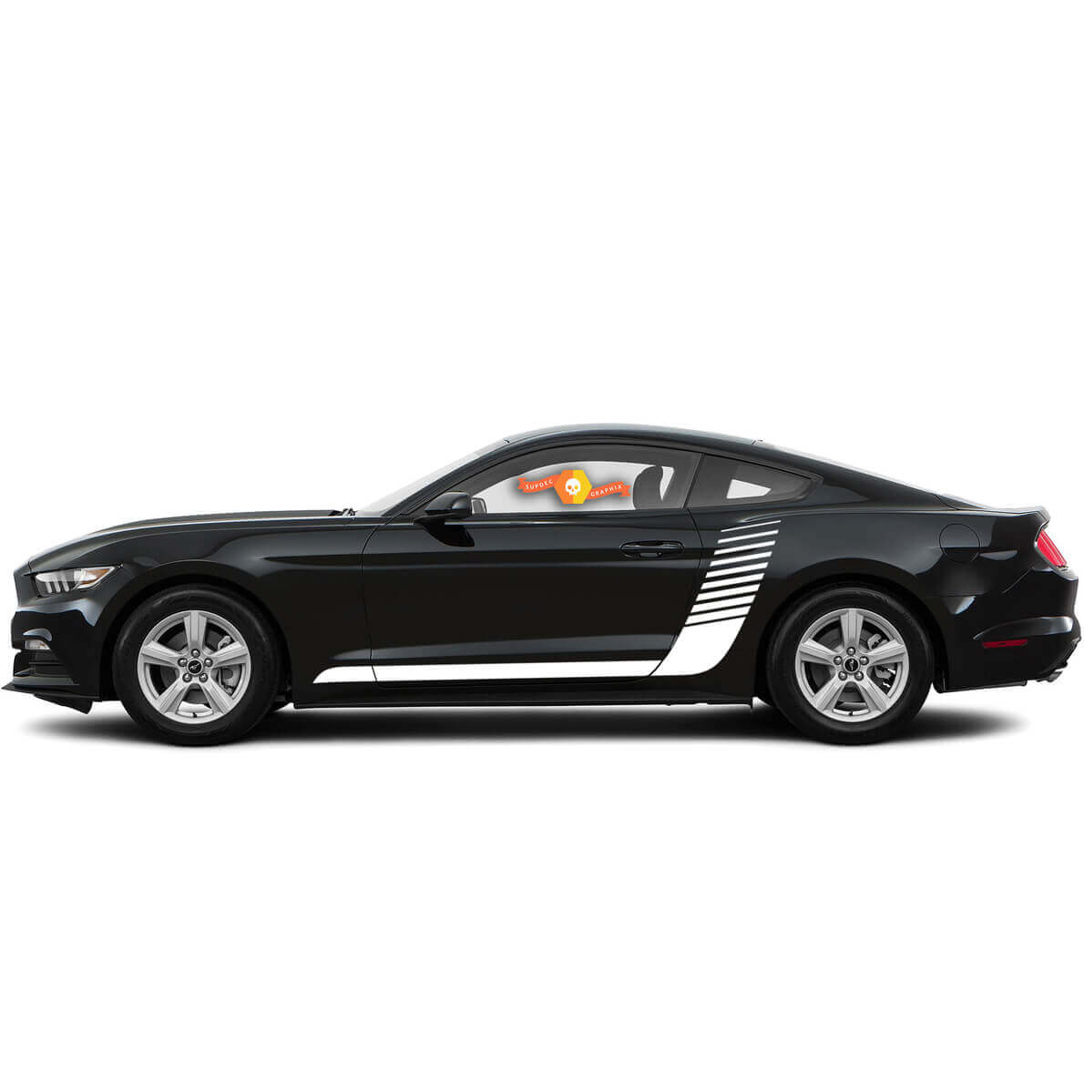 Adesivi in vinile Stile Hockey Laterale a strisce stroboscopiche per Ford Mustang 2015-2017