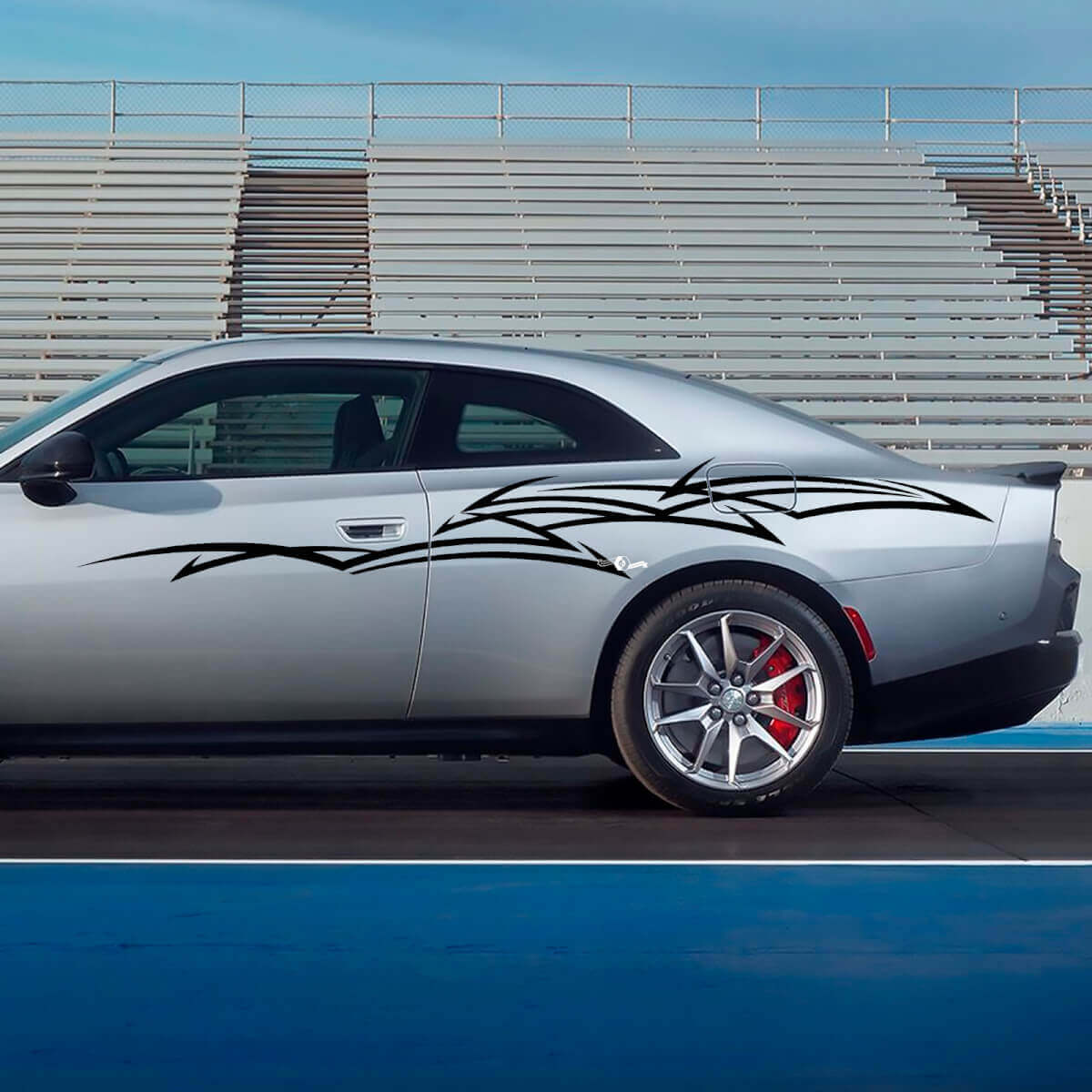 Adesivo Vinile Laterale a Strisce Tribal Astratte per Dodge Charger Electric