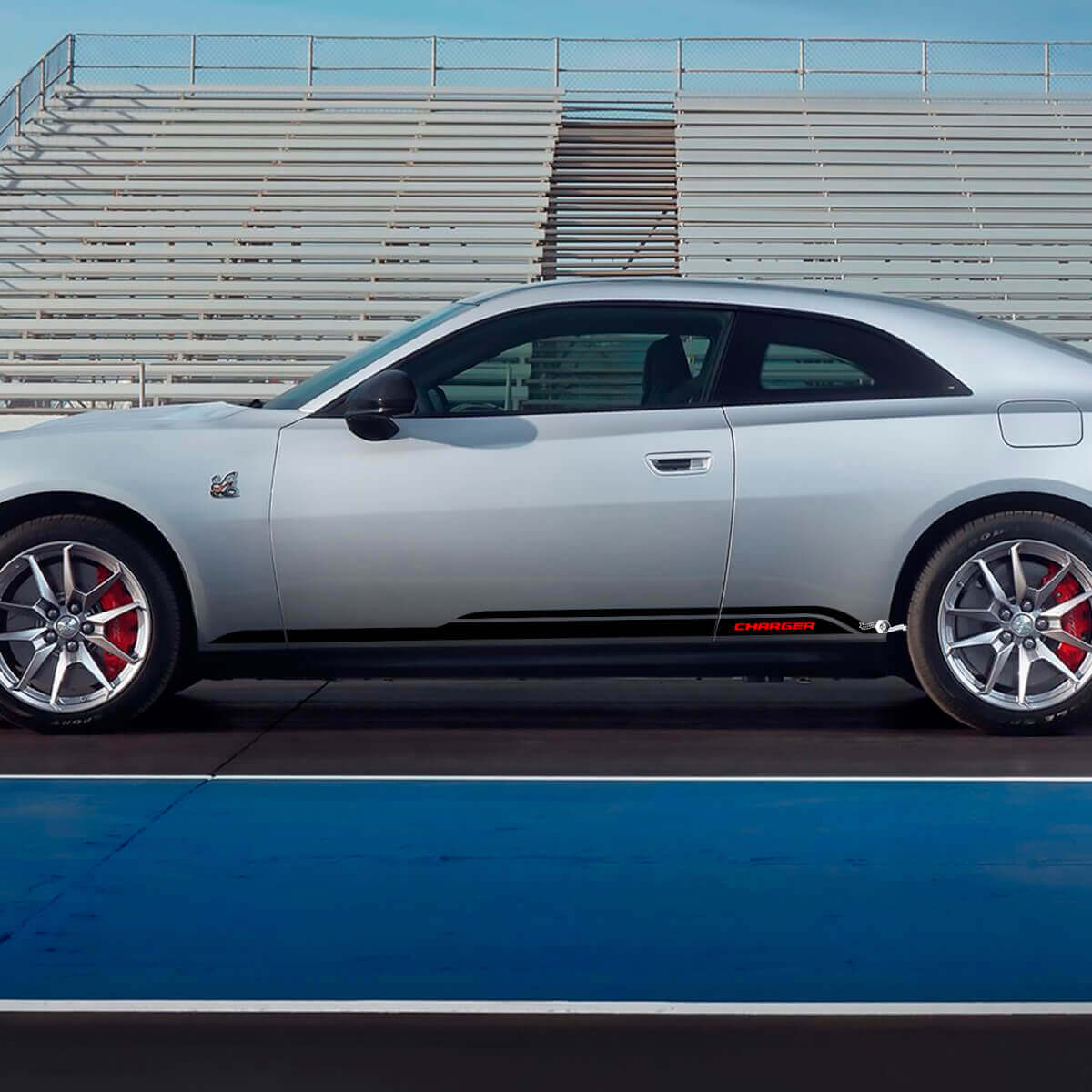 Strisce di decalcomanie del pannello a bilanciere per Dodge Caricatore elettrico 2 colori
