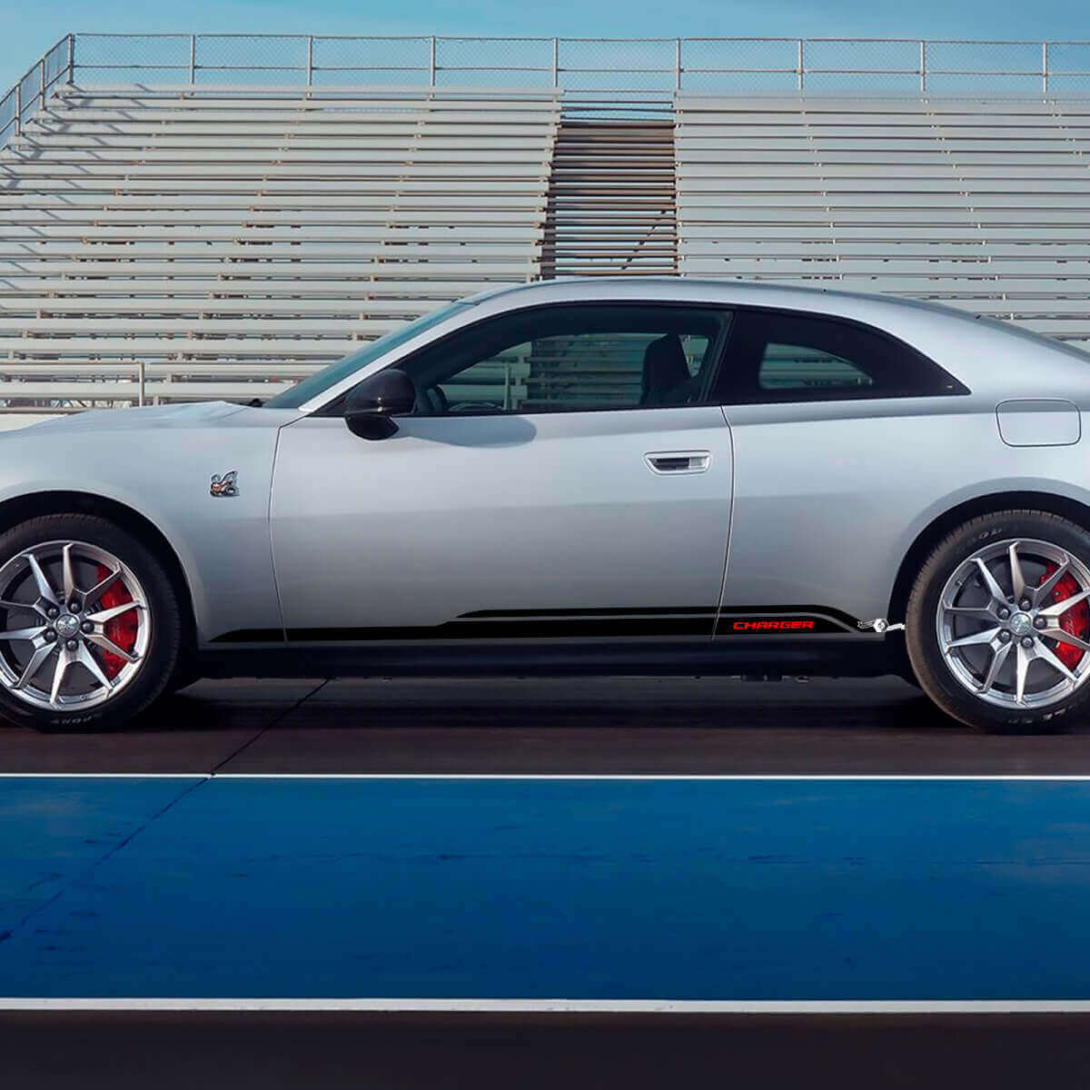 Adesivi Strisce Laterali Sottoporta 2 per Dodge Charger Elettrico