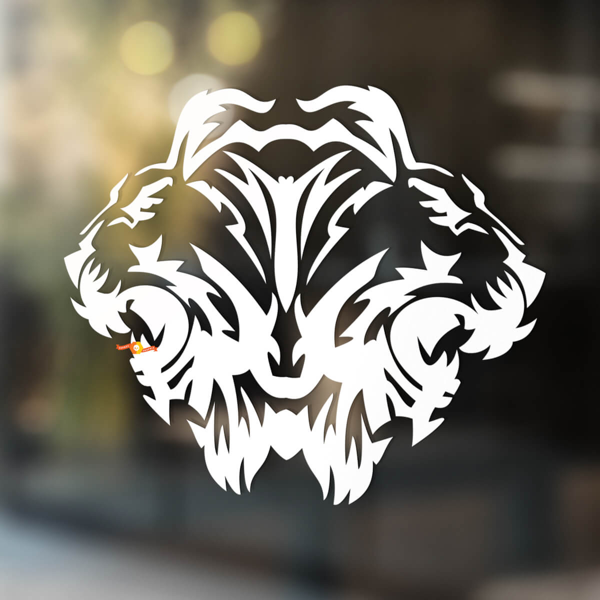 Lion Vinyl Art Wall Finestra Discalina adesiva per bagno Rimovibile #4
