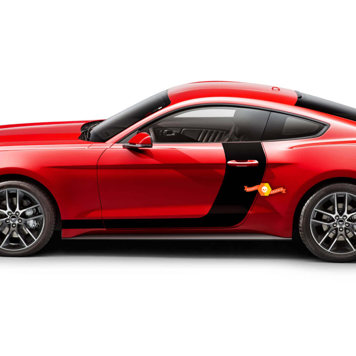 Adesivi per decalcomanie a strisce da hockey per porte laterali Ford Mustang 2005-2024
