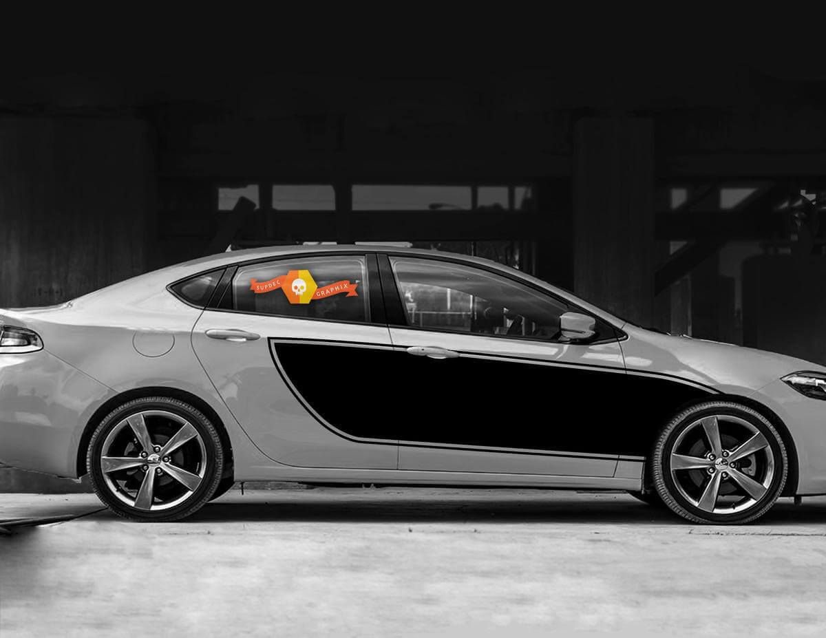 Adesivo in Vinile Strisce Sportive Laterali per Dodge Dart