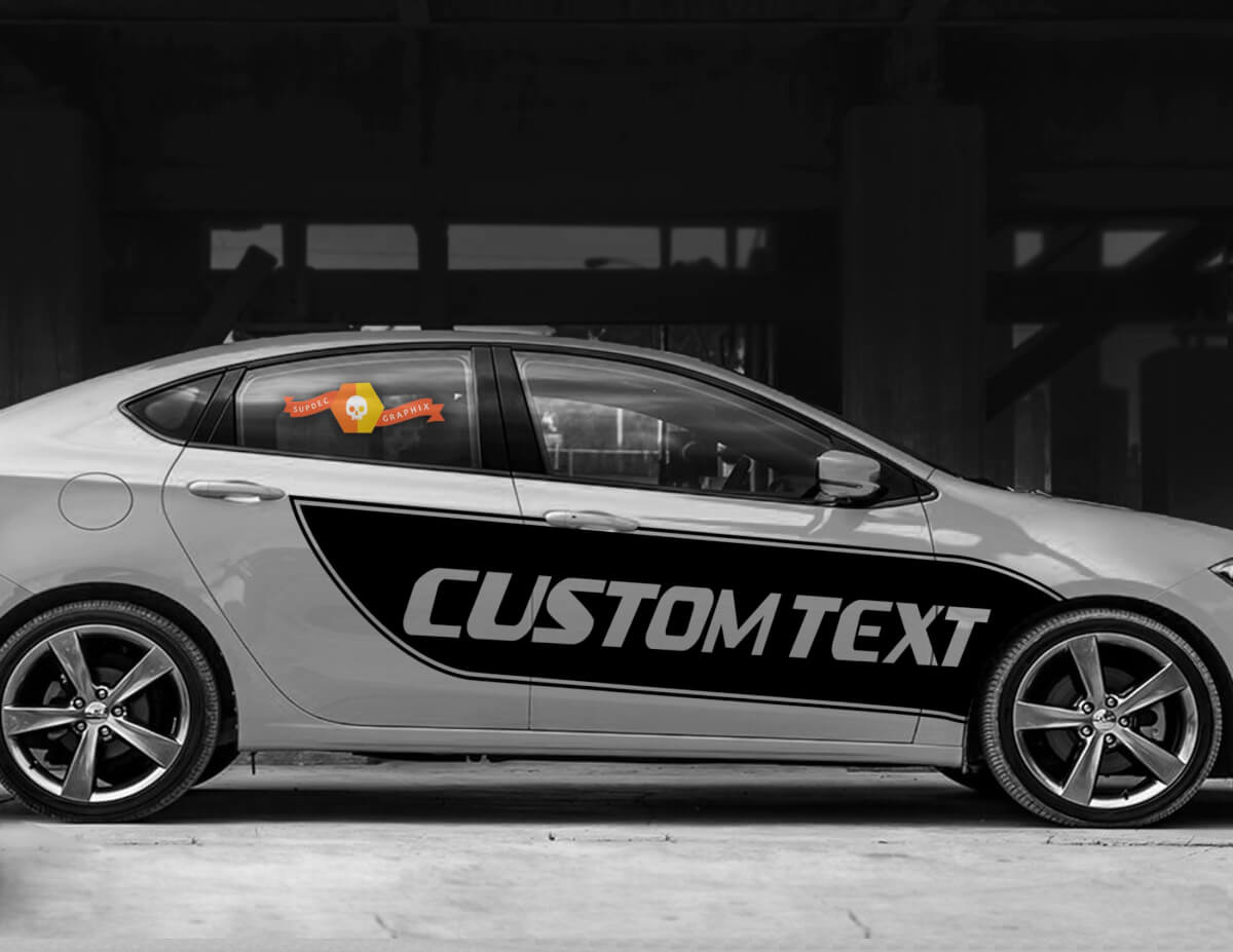 Adesivo in vinile con strisce sportive laterali personalizzate per Dodge Dart